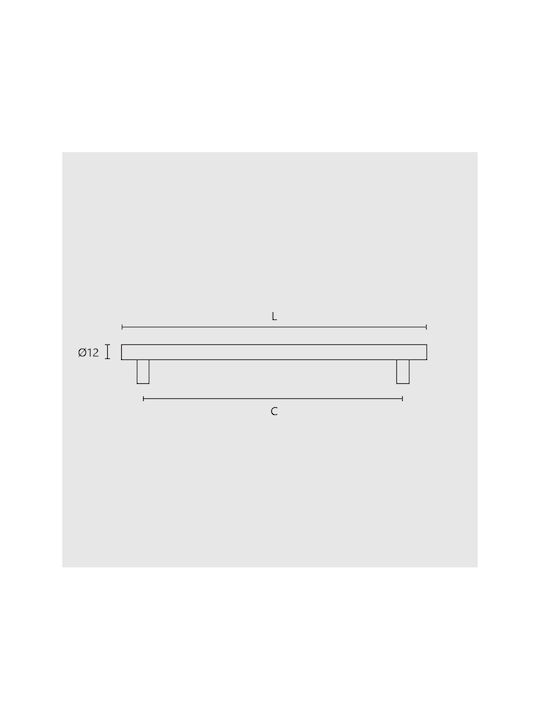 Zogometal Πόμολο Επίπλου από Μέταλλο Μαύρο Ματ 224mm 942