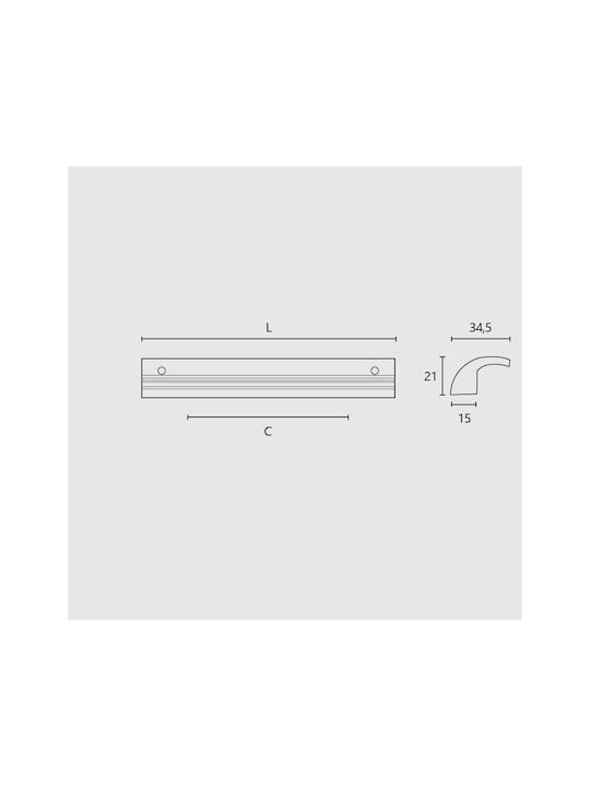 Zogometal Buton Mobilier din Metal Negru Mat cu Distanța între Centre 239mm 355 1buc