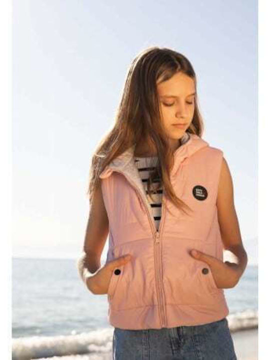 Kids' Casual Jacket Sleeveless with Hood Pink