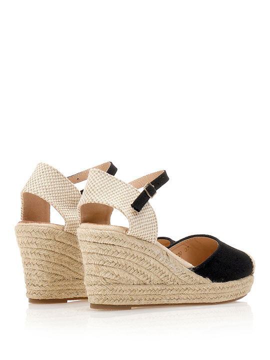 Platforme Dama De Vară Tip Espadrile Negre