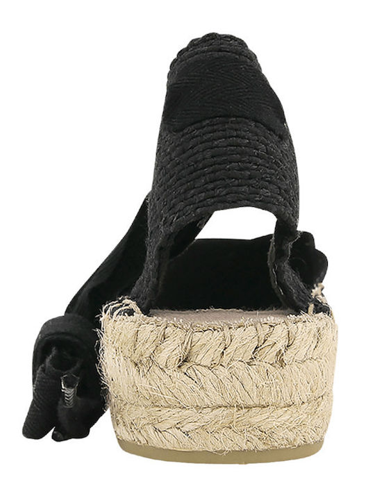 Platforme Dama În Stil Espadrile Negru
