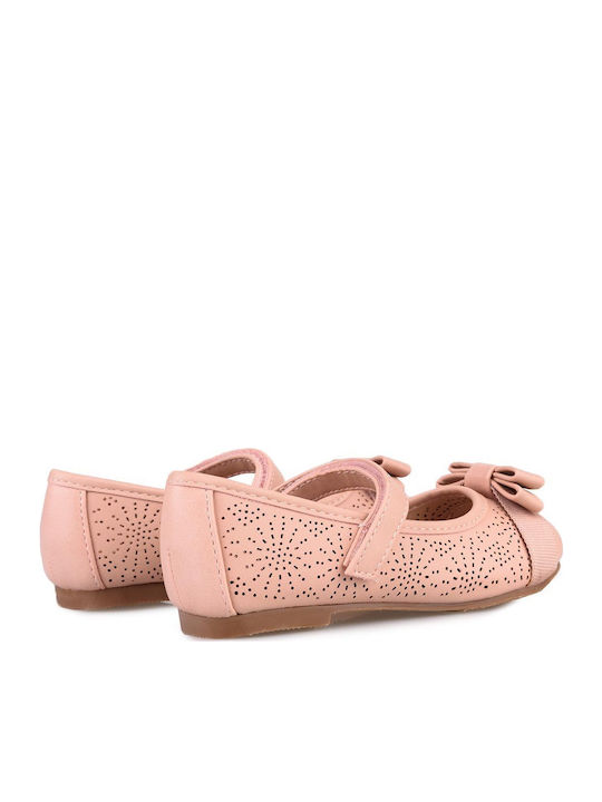 Kids Ballerinas with Hoop & Loop Closure Pink