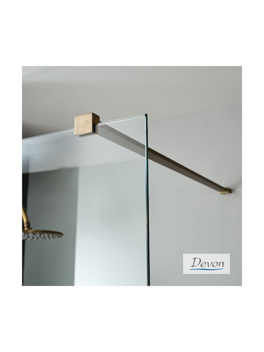 Devon Iwis Walk-in Fixed Side for Shower 46-48x200cm Clear Glass