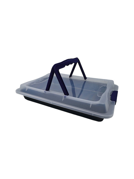 Sidirela Tăvi de copt Rectangular cu Capac din Oțel Inoxidabil cu Strat Antiaderent 29x42cm