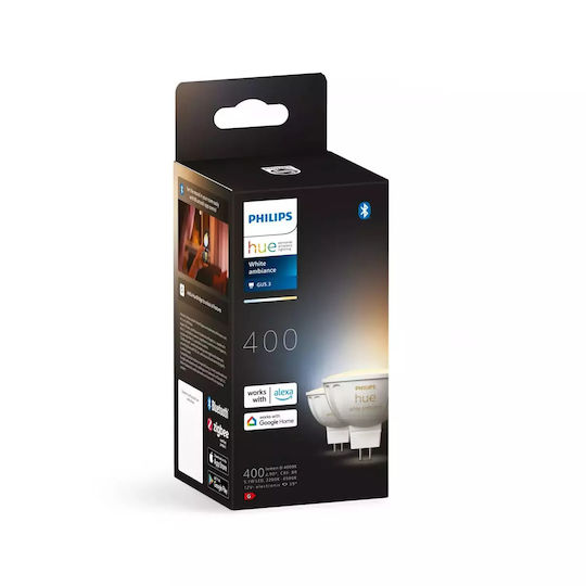 Philips Smart Λάμπες LED 5.1W για Ντουί GU5.3 και Σχήμα MR16 Φυσικό Λευκό 400lm Dimmable 2τμχ