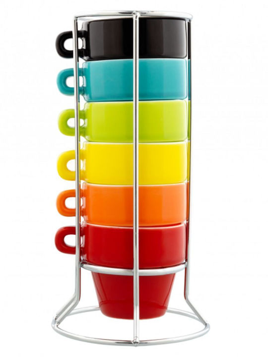 Pylones Σετ Φλιτζάνια Καφέ Κεραμικά Πολύχρωμα 60ml 6τμχ 3661561099963