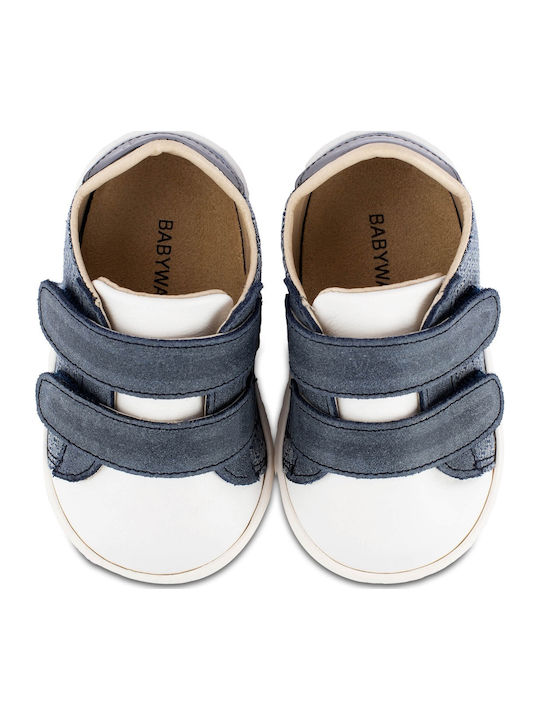 Babywalker Βαπτιστικά Δερμάτινα Sneakers Μπλε