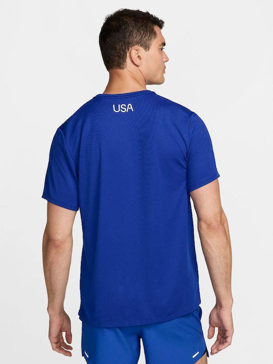 Fj3412-417 Nike USA Miler Tee Royal White Colour