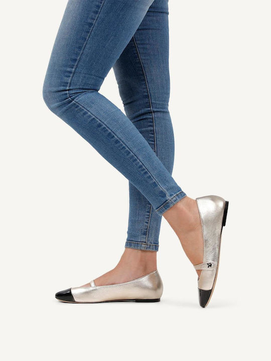 Leather Ballerinas Gold