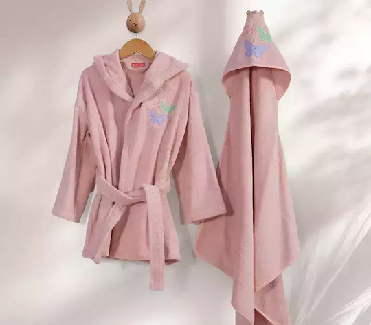 Nef-Nef Homeware Baby Hooded Towel Wings Of Joy Pink 75x75cm