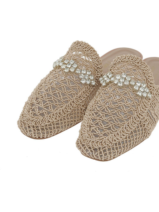 Flat Mules σε Μπεζ Χρώμα