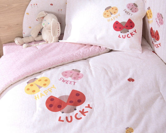 Nef-Nef Homeware Lady Bug Βρεφικό Κουβερλί Βαμβακερό Ecru 110x140cm
