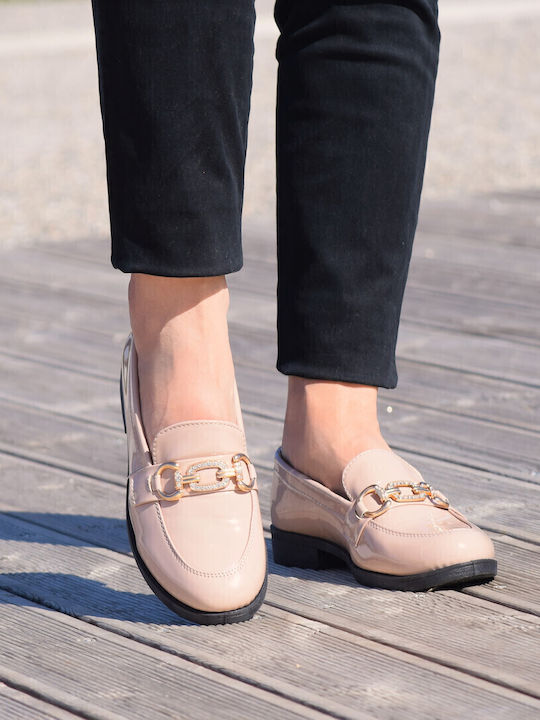 Λουστρίνι Γυναικεία Loafers σε Μπεζ Χρώμα