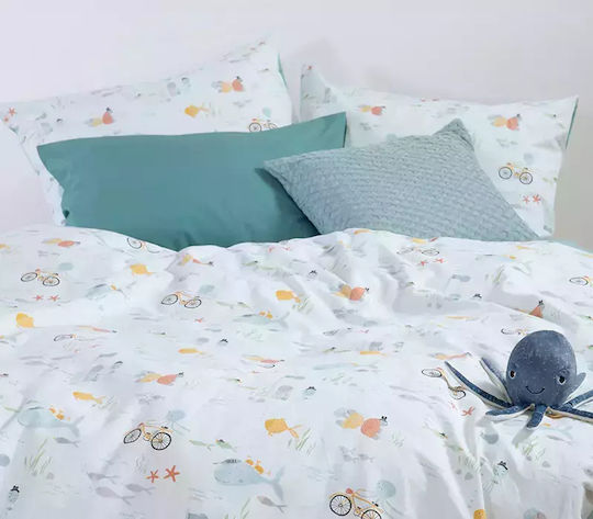 Nef-Nef Homeware Σετ Σεντόνια Μονά Βαμβακερά Pacific Πράσινο 170x260cm 3τμχ