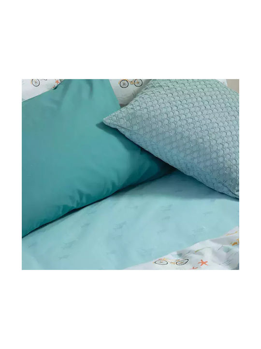 Nef-Nef Homeware Σετ Σεντόνια Μονά Βαμβακερά Pacific Πράσινο 170x260cm 3τμχ