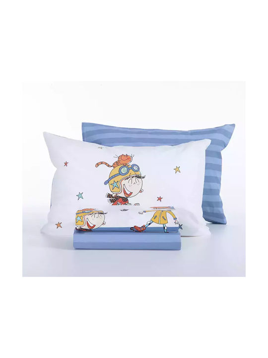 Nef-Nef Homeware Sheet Set Single Cotton In The City White 170x260cm 3pcs