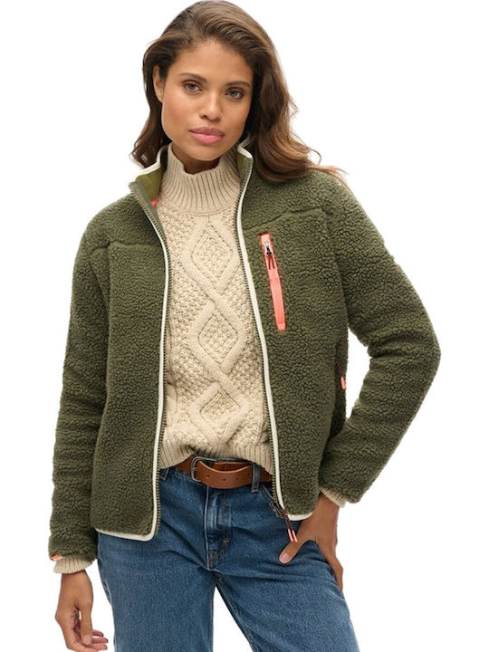 Fleece Damen Jacke Dusty Olive Green