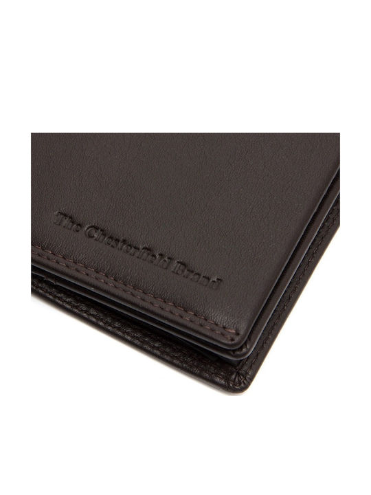 Brand Δερμάτινο Ανδρικό Πορτοφόλι Καρτών με RFID Καφέ