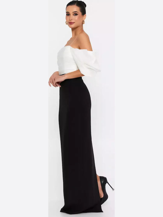 Maxi Φόρεμα για Γάμο / Βάπτιση Off-Shoulder Εκρού
