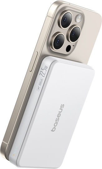 Baseus Airpow2 Qi2 Power Bank 10000mAh 22.5W με Θύρα USB-A και Θύρα USB-C Power Delivery Λευκό