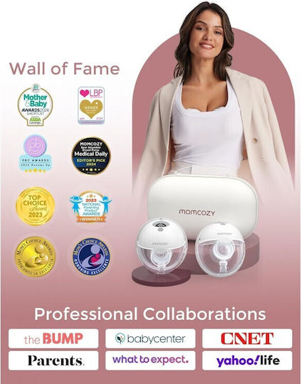 Momcozy M5 Breast Pump Φορητό Διπλό Θήλαστρο Μπαταρίας Λευκό 180ml
