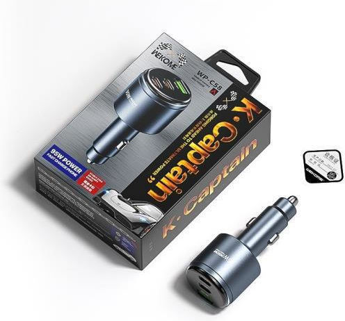 WK Auto-Ladegerät 95W mit Anschlüssen: 1xUSB 2xType-C Blau Farbe