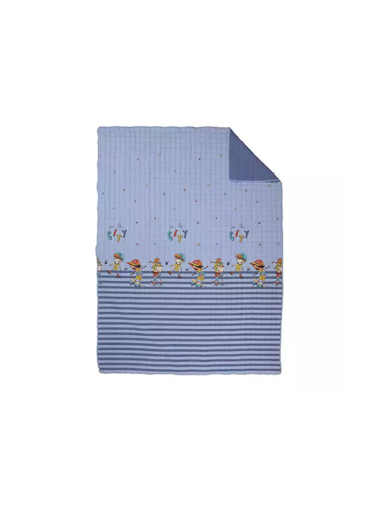 Nef-Nef Homeware Kids Quilt Semi Double In The City Blue 180x240cm