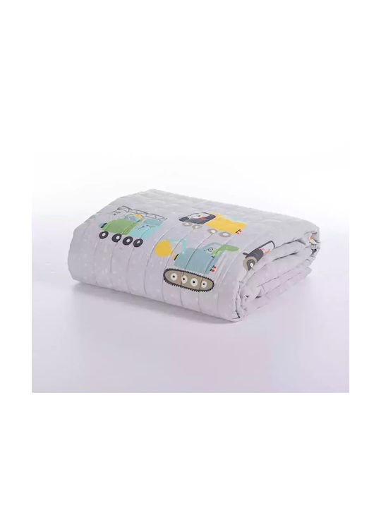 Nef-Nef Homeware Παιδικό Κουβερλί Ημίδιπλο Fun At Work Γκρι 180x240εκ.