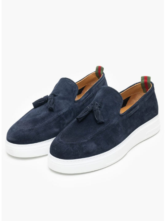 Men's Suede Moccasins Blue
