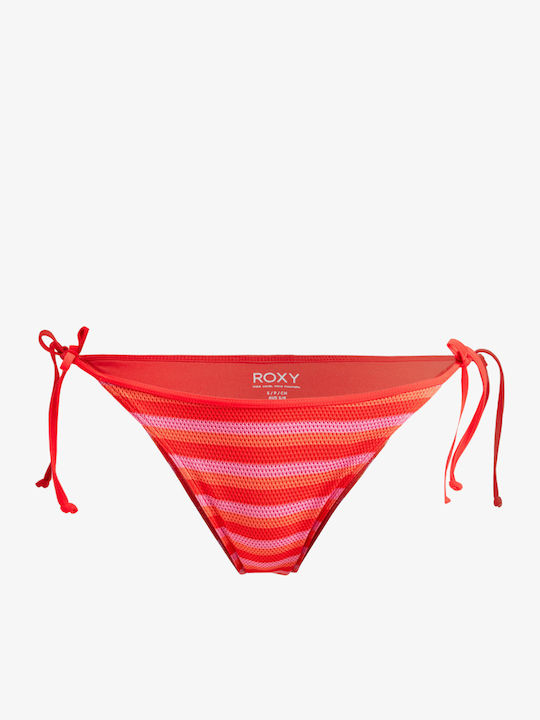 Cheeky Bikini Slip με Κορδονάκια Red
