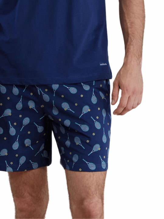 Noidinotte Men's Summer Pajamas Set Blue Marine