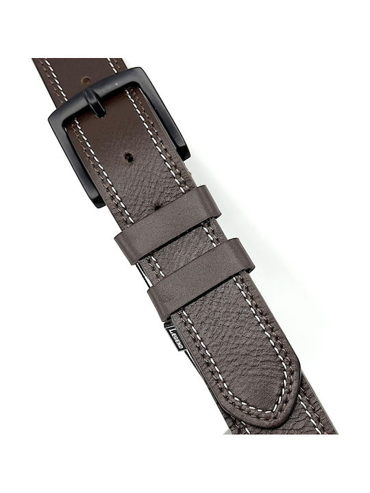 Wide Men's Belt Leather Brown
