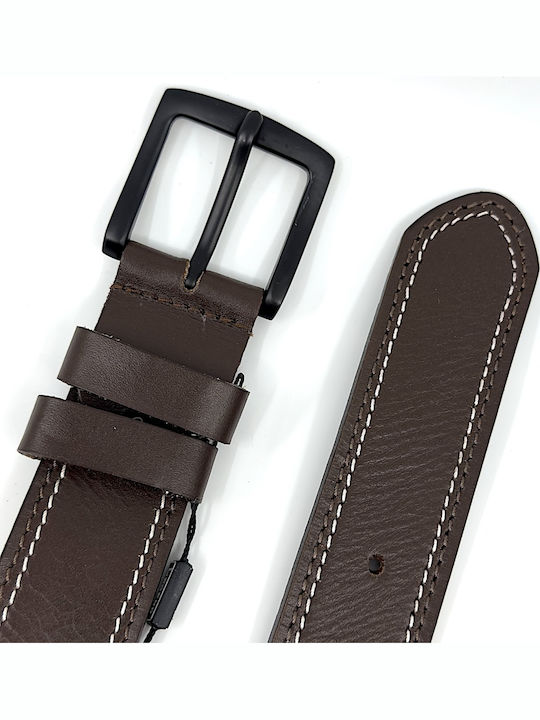 Wide Men's Belt Leather Brown