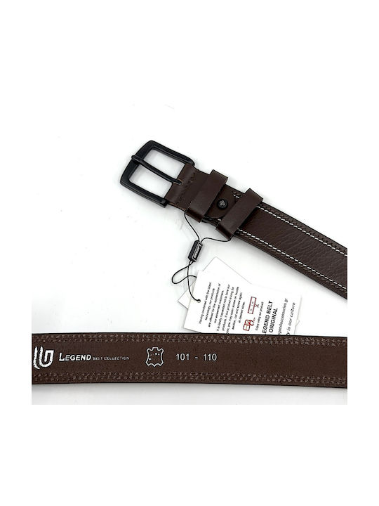 Wide Men's Belt Leather Brown