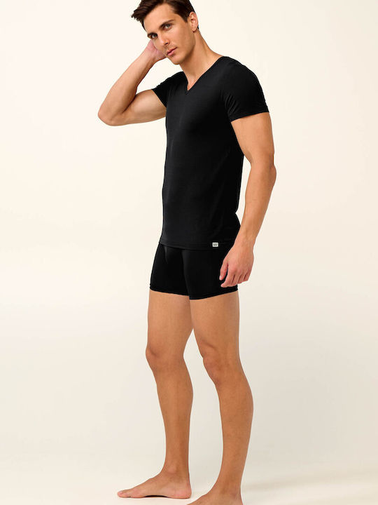 Tricou de corp pentru bărbați Mâneca Scurta Negru
