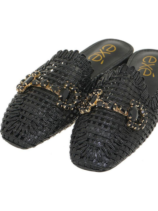 Flat Mules in Black Color