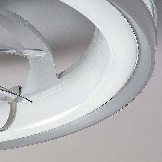 Rabalux 48cm Ceiling Fan with Light Fixture Silver