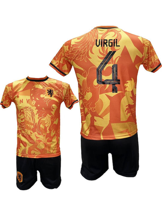 Set pentru copii al echipei naționale de fotbal a Țărilor de Jos Virgil Orange Yellow Dragon Ediție Specială 1414-03b