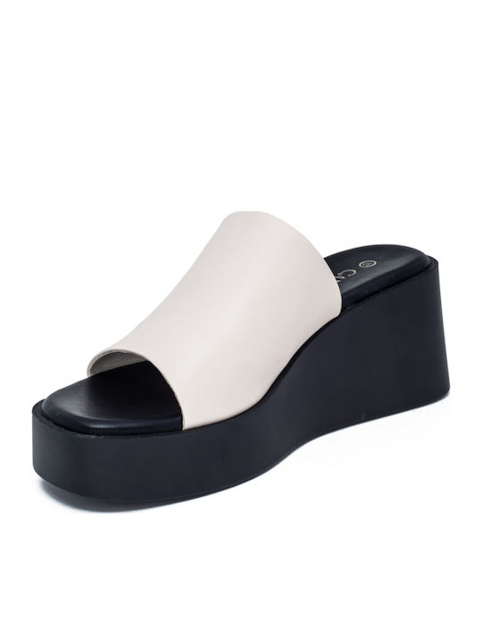 Damenplattformen Beige