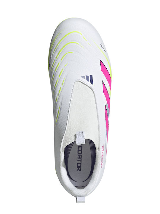 Kids Soccer Cleats Predator League with Molded Laces White