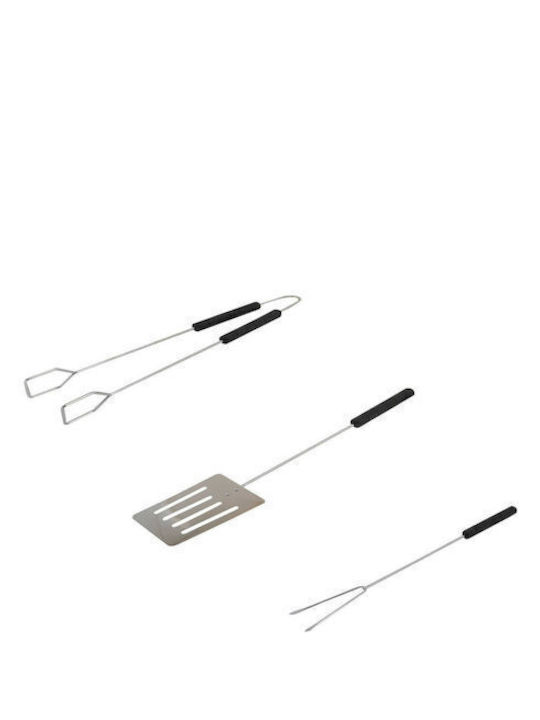 TnS Set of 3 BBQ Tools with Carving Fork, Spatula, and Tongs 10040
