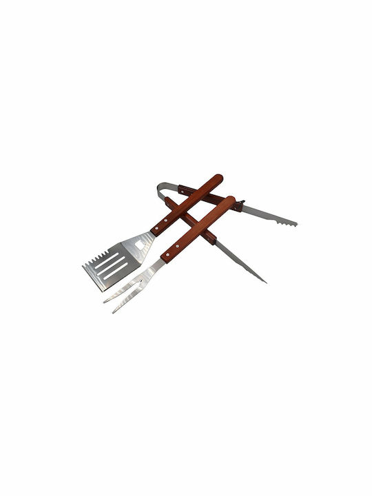Sidirela Set of 3 BBQ Tools with Tongs, Carving Fork, and Spatula Ε-2178