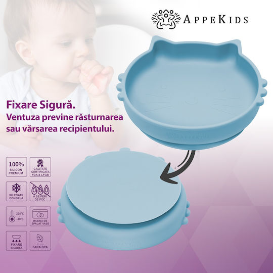 AppeKids Σετ Φαγητού από Σιλικόνη Τιρκουάζ 6τμχ