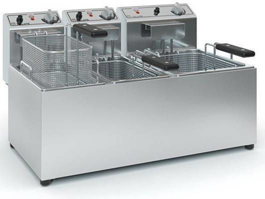 TzeTHan Fryer Electrică Triple 7.4kW 65x39x38cm