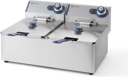 Hendi Electric Fryer Double 6.6kW Capacity 2x6lt 55x43x29cm Blue Line