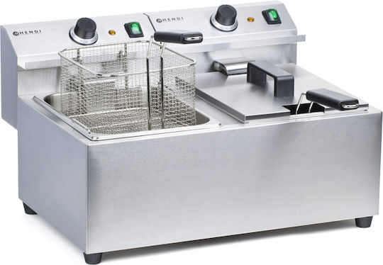 Hendi Electric Fryer Double 7kW Capacity 2x8lt 60.5x46x35cm