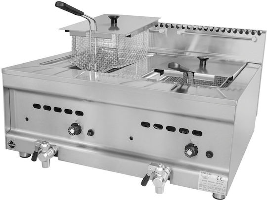 Sergas Fryer Gas Double 14kW Capacity 2x5lt 75x65x44cm GF20