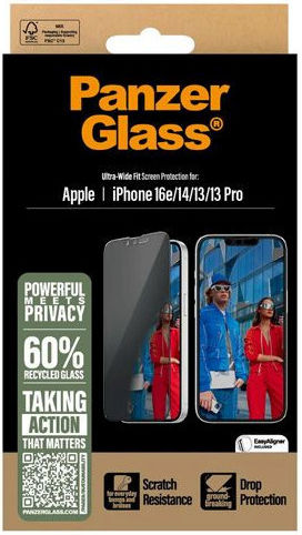 PanzerGlass 0.3mm Privacy Screen Protector (iPhone 17e / 16e / 14 / 13 / 13 Pro)