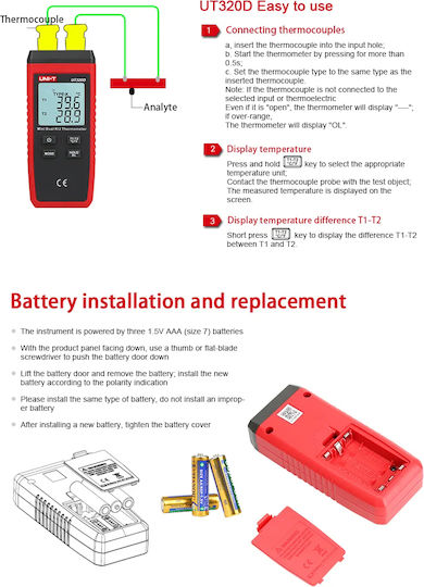 Uni-T Digital Termometru UT320D