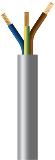 Eurolamp Power Cord with Cable Properties 3x1mm² in Gray Color 1m Flexible